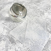 Штамп для стемпинга односторонний силиконовый + 2 скрапер-пластины с узорами (серебро)