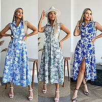 Женское летняя платье софт Мод 715-55 L, синий