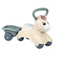 Толокар дитячий Little Поні з причепом Smoby 140502 машинка для катання каталка (Unicorn)