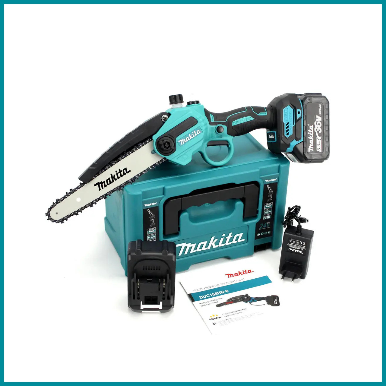 Акумуляторна міні-пила Makita DUC155HN-8 (36V, 5AH, шина 20 см) з автоматичним мастилом ланцюга bs