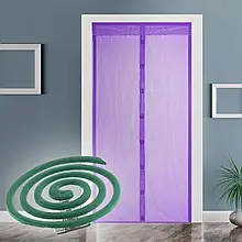 Антимоскітний набір, сітка для дверей фіолетова - 1 шт та спіраль - 10 шт.