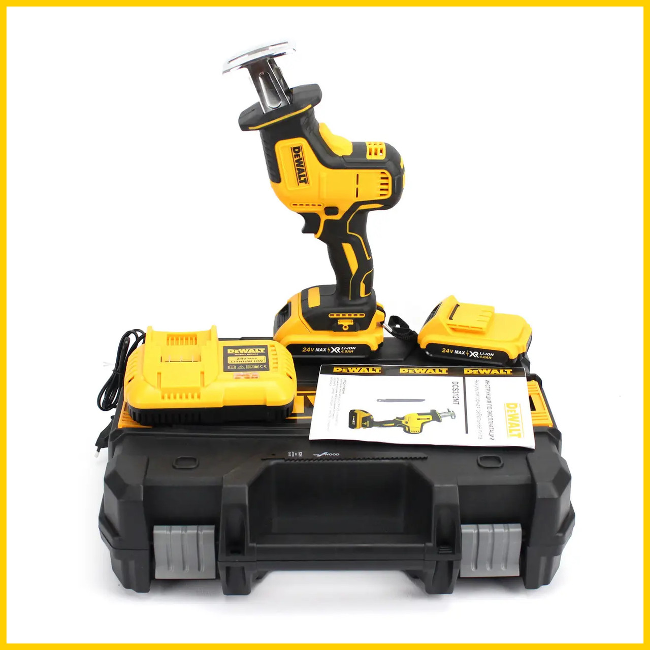 Акумуляторна сабельна пила DeWalt DCS312NT (24V, 4AH) АКБ ножівка Деволт bs