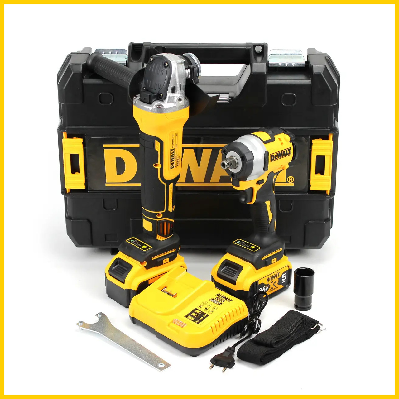 Набір 2в1 АКБ DeWalt 36V (Гайковерт DCF922D2T + Болгарка DCG405P2) Набір 2в1 Деволт bs, фото 1