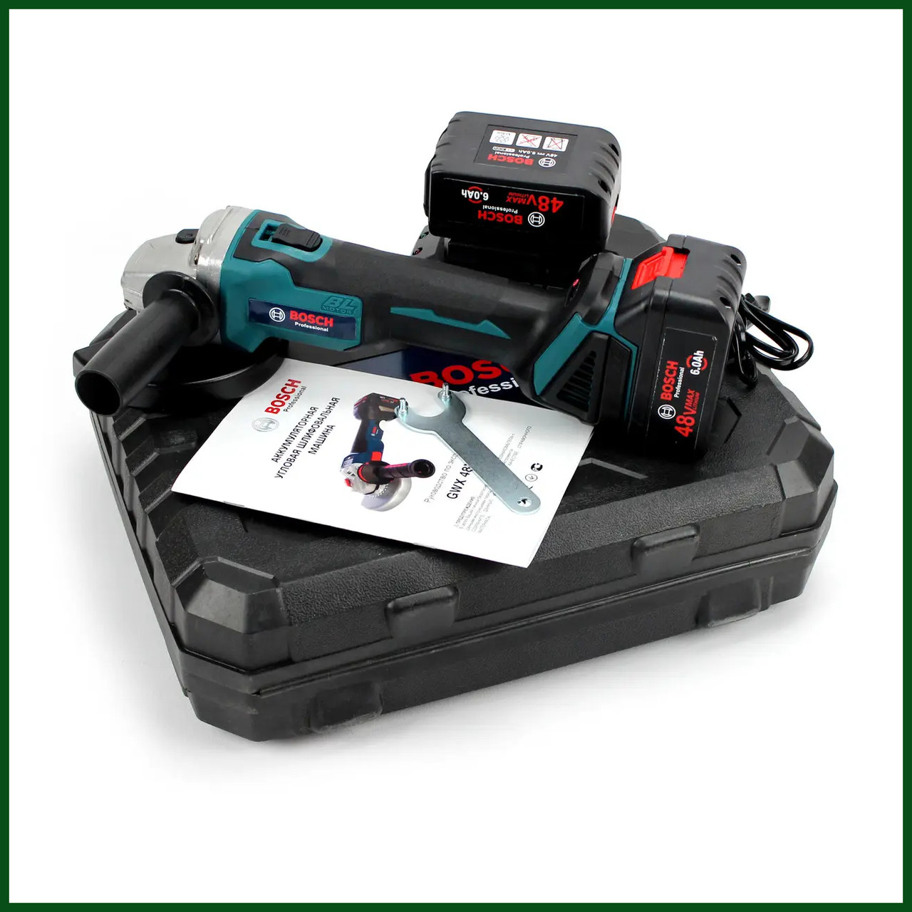 Акумуляторна болгарка Bosch GWX 48V-10C (48V, Ø125 мм). УШМ Бош, кутова шліфмашина, турбинка bs