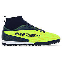 Сороконіжки футбольні з носком Zelart Zoom Phantom 221212-4 розмір 45 Neon Green-Deep Blue