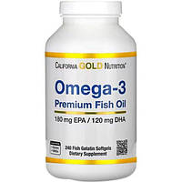 Жирні кислоти California Gold Nutrition Омега-3, риб'ячий жир, 240 желатинових капсул