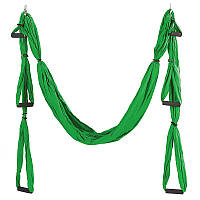 Гамак для йоги с ручками Zelart Antigravity Yoga Hammock 5323 Deep Green