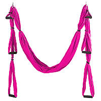 Гамак для йоги с ручками Zelart Antigravity Yoga Hammock 5323 Fuchsia