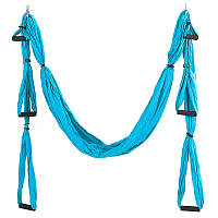 Гамак для йоги с ручками Zelart Antigravity Yoga Hammock 5323 Light Blue