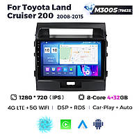 Штатная магнитола Toyota Land Сruiser 200 (2008-2015) M300 (4/32 Гб), HD (1280x720) QLED, GPS + 4G + CarPlay