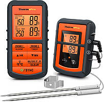 Бездротовий двоканальний термометр (до 100 м) ThermoPro TP-08S (0-300 °C) у прогумованому корпусі