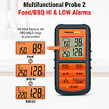 Бездротовий двоканальний термометр (до 100 м) ThermoPro TP-08S (0-300 °C) у прогумованому корпусі, фото 3