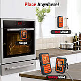 Бездротовий двоканальний термометр (до 100 м) ThermoPro TP-08S (0-300 °C) у прогумованому корпусі, фото 5