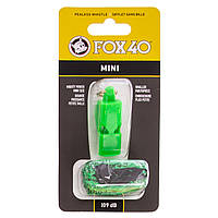 Свисток судейский пластиковый Zelart Fox40 Mini на шнуре Neon Green
