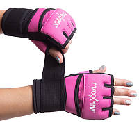 Перчатки-бинты гелевые внутренние для бокса и единобордств MaxxMMA Heroe 0840 размер S-M Pink-Black