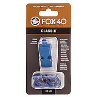 Свисток судейский пластиковый Zelart Fox40 Classic на шнуре Blue