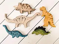 Набір дитячий ігровий Did Opanas Динозаври Юрського Періоду колекційні дерев яні фігурки 5 шт монтесорі вальдорфські іграшки