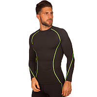 Спортивная компрессионная футболка мужская Zelart Fit 1001 размер 2XL (180-185 см) Black-Green