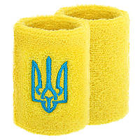 Напульсники спортивные махровые герб України для тренировок баскетбола SP-Sport 9280 2шт Yellow