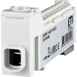 Блок розподілу живлення ETI EDBC-1x25-13x2, 5 Gray 63A, 1000V AC/1500V DC, IN: 1x25, OUT: 13x2,5;