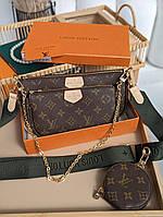 Сумка женская 3 в 1 Louis Vuitton Multi Pochette bag корч.+ Хакі