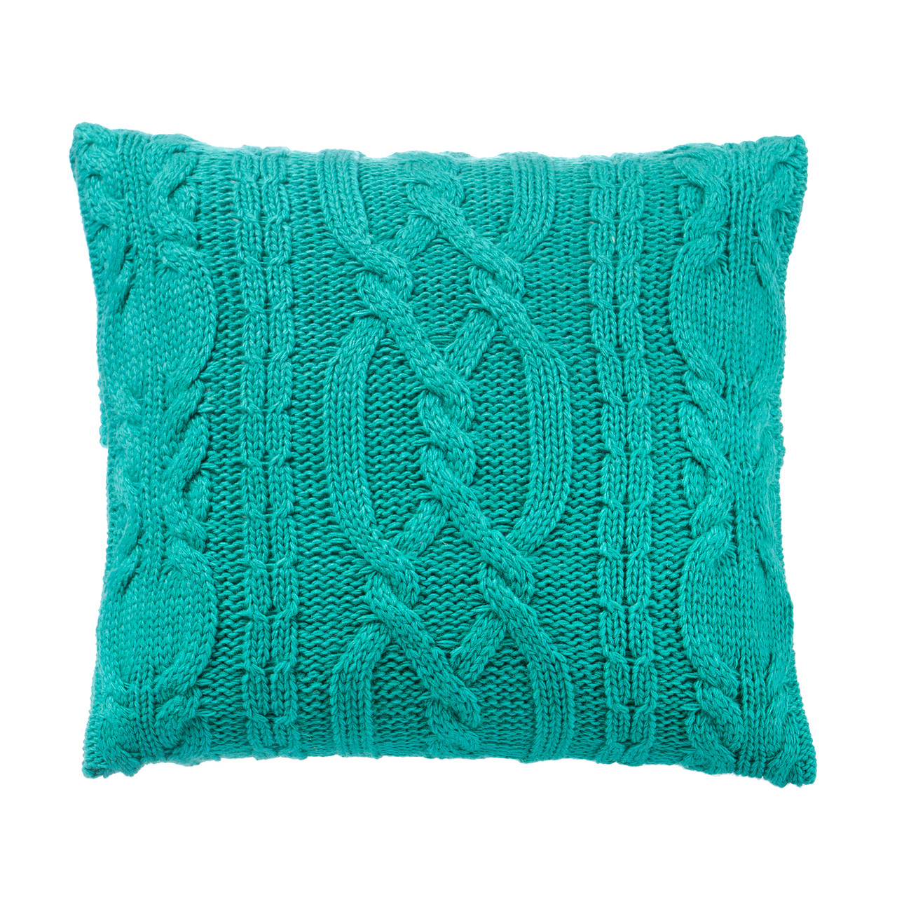 Чохол для подушки в'язаний Ohaina коси 40x40 Emerald green