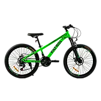 Велосипед Corso Patrol 24" дюйма PL-24870 рама стальная 11 , оборудование SUNRUN 21 скорость, зеленый