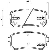 Тормозные колодки дисковые KIA CEE'D (ED) / KIA OPTIMA (JF) 2006-2020 г.