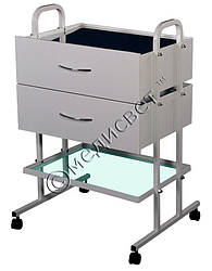 Столик маніпуляційний СМ-3-2 з 2 ящиками (столик медичний пересувний, стіл маніпуляційний)