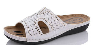 Шльопанці Dali Moda рівна підошва перфорація на широку стопу анатомічна підошва білі