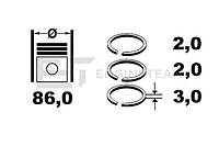 Комплект колец на поршень KIA BESTA / MAZDA 6 (GY) 1983-2013 г.