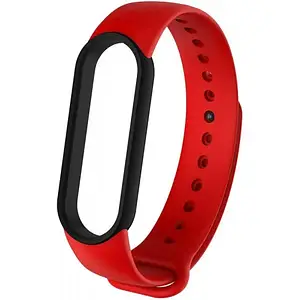 Ремінець для фітнес-браслету UWatch Replacement Silicone Band For Xiaomi Mi Band 5 Red Black Frame