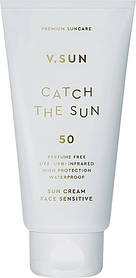 Сонцезахисний крем для обличчя Sun Cream Face Sensitive SPF 50 Perfume Free VSun, 75 мл