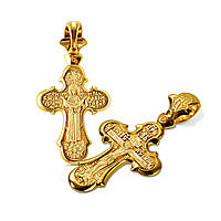 Хрест натільний з іконою Покрови Божої Матері Срібло 925 з повною позолотою