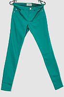 Изумрудные женские джинсы скинни из эластичного денима со средней посадкой