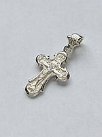 Хрест натільний з іконою Покрови Божої Матері Срібло 925 з посрібненням 999