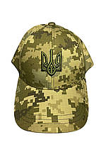 Кепка пиксель ЗСУ с гербом,Бейсболка пиксельная с тризубом, Летняя тактическая армейская кепка