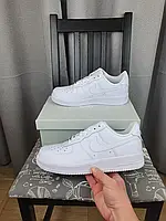 Кроссовки мужские Nike Air Force 1 07 All White. Кроссы Найк Аир Форс 1 Классик белые весна осень для парней