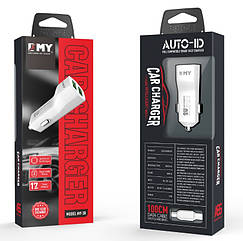 Набор 2 в 1 АЗУ With Micro-Usb Cable DC12-24V MY-30, 2 x USB, 5V/12W, Output: 5V/2.4A, White, Blister-