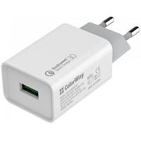 Зарядний пристрій ColorWay 1 USB Quick Charge 3.0 (18W) (CW-CHS013Q-WT)