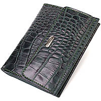 Красивый кошелек для женщин среднего размера из натуральной кожи с тиснением под крокодила CANPELLINI 21815 sh