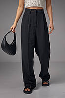 Классические брюки со стрелками прямого кроя - черный цвет, L (есть размеры) sh