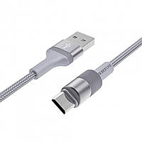 Кабель BOROFONE BX21 USB to Micro 2.4A, 1m, nylon, aluminum connectors, Metal Gray hmt