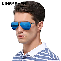 Фирменные солнцезащитные очки Авиаторы с поляризованными линзами N7413 KINGSEVEN DESIGN