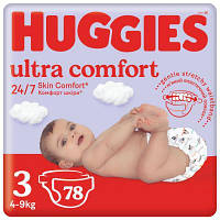 Підгузки Huggies Ultra Comfort 3 (4-9 кг) Mega 78 шт (5029053548760) MM