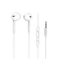 Навушники HOCO M55 Memory sound wire control earphones with mic White hmt