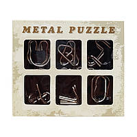 Набір металевих головоломок "Metal Puzzle" 2116, 6 штук в наборі (Сірий) sh
