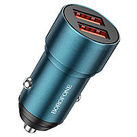 Автомобільний зарядний пристрій BOROFONE BZ19 Wisdom dual port car charger Sapphire Blue hmt