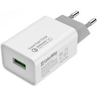 Зарядное устройство ColorWay 1USB Huawei Super Charge/Quick Charge 3.0, 4A (20W) (CW-CHS014Q-WT) MM