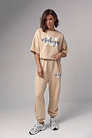 Женский спортивный костюм с надписью Michigan - кремовый цвет, M (есть размеры) sh